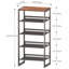 Étagère à chaussures à 5 niveaux, étagère mince avec plateau en bois décoratif, treillis en acier, vestibule, rangement pour dortoir,