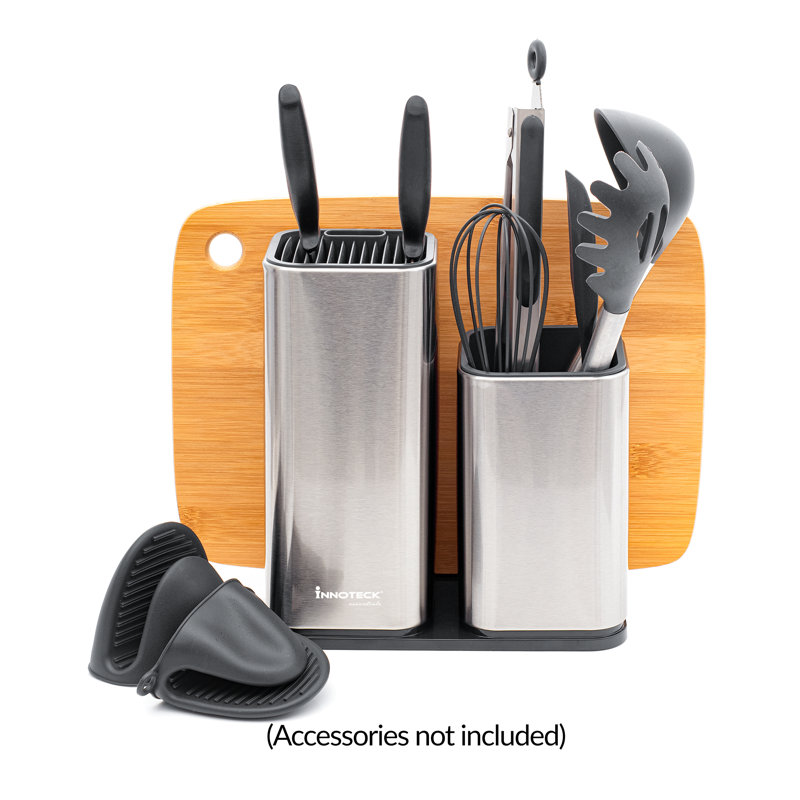 Stainless Steel Square Utensil Crock