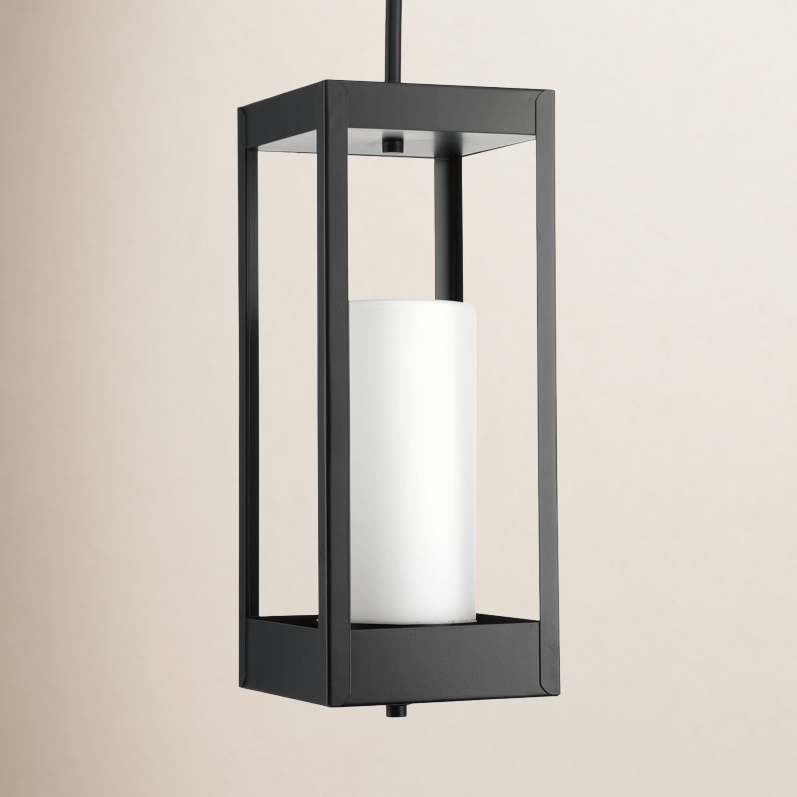 Saida Frosted Outdoor Hanging Lantern, 18" H x 7" W x 7" D