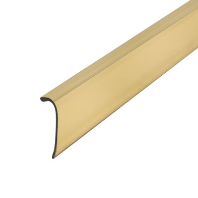 Outwater Plastics 2163-Pol/B Polished Brass 1/4''X 3/4'' Abs & Film Color Plastic Angle Moulding 46 Inch Lengths  (Pack Of 3)