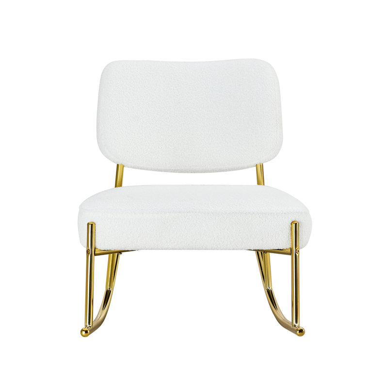  Chaise berçante en suède avec pieds dorés Teddy