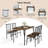 Dining Table Set For 4, Small Spaces Kitchen Table & Chairs With Wood Top & Metal Legs, Compact Dining Kitchen Table Set For Apartments, Sturdy & Space-Saving-1112743700-1112743707