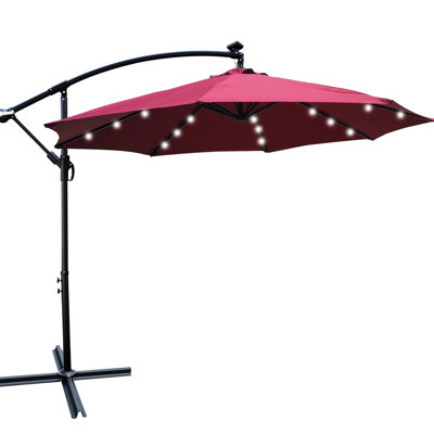 Parasol lumineux à énergie solaire pour patio extérieur - 10 pi, imperméable, 8 nervures, abri de jardin avec abat-jour de piscine pour terrasse