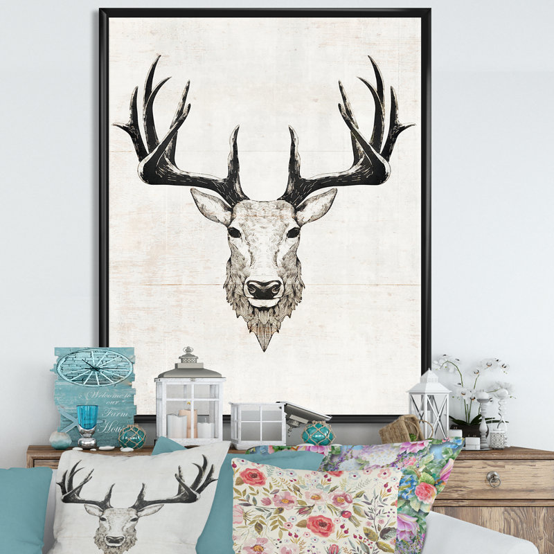 «Deer Wild and Beautiful VII», reproduction d'art sur toile, H 40 po x l 30 po x P 1,5 po, Cadre flottant noir
