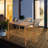 Counter Height 39.37'' Aluminum Frame Outdoor Patio Bar Table Wood-Like