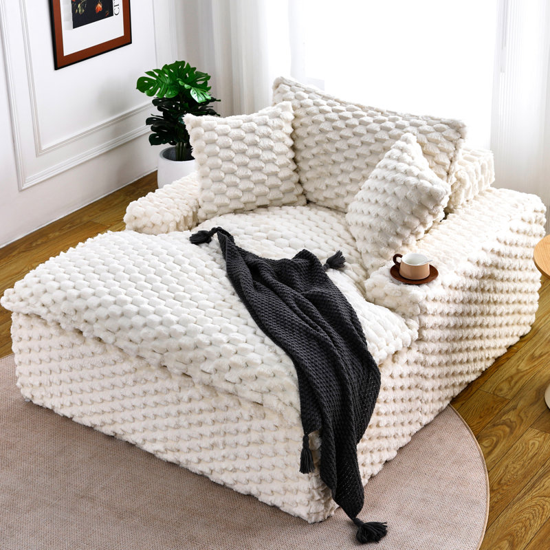 51 pouces pour dormir et se reposer, deux coussins, éponge, loisirs de style nordique, rétro, Blanc