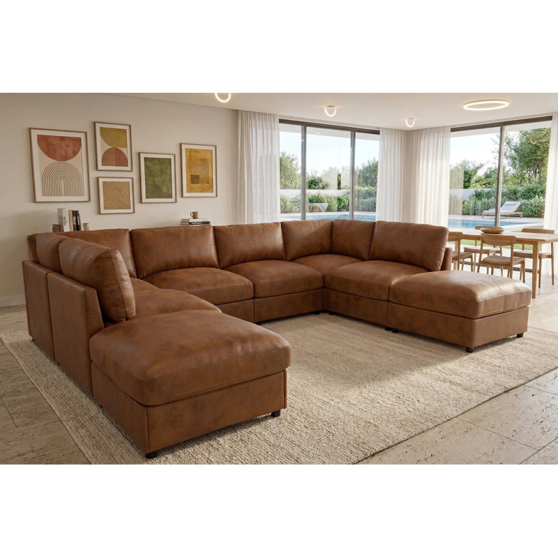 Canapé modulaire en velours côtelé Arvill, 33" H x 129" W x 95.5" D
