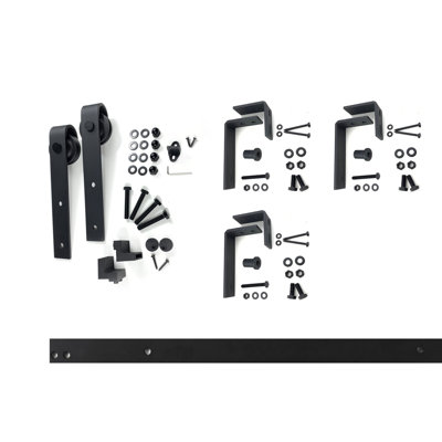 Ensemble de quincaillerie de dérivation convertible simple à double rail noir rustique