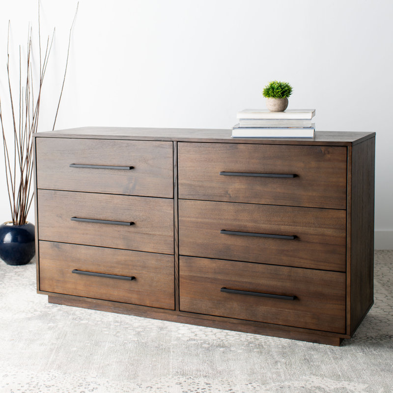 Commode 6 tiroirs Auriane, Chocolat noir