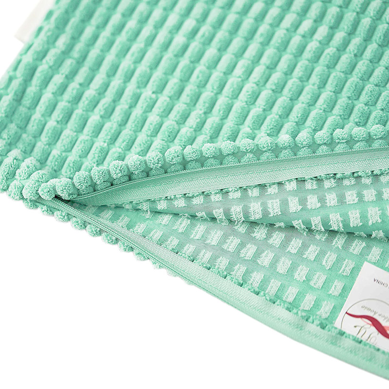 Housse de coussin carré à carreaux, 16 po x 16 po, Gris bleu