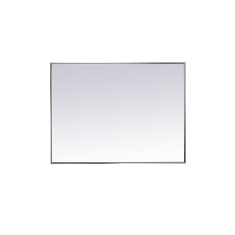 Sabine Metal Rectangle Wall Mirror, 36" x 27", Gray