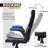 Faux Leather Chair with Floor Protector Mat Set, PU Computer Gaming Racer Seat with Flip-Up Handrail-1631140340