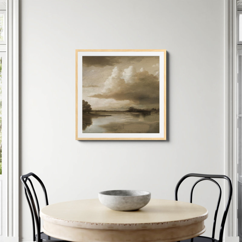 «Lake Park Print» par Dan Hobday, art, Oui, H 30 po x l 30 po, Papier avec cadre photo en érable