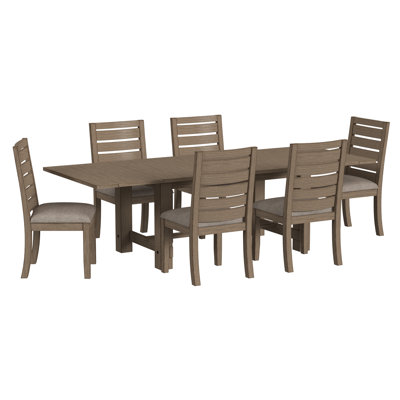 Ensemble de salle à manger extensible en bois massif Trevion 7pc