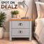 Spann Bedside Cabinet 2 Drawer Lamp Side Table Night Stand Two Tone 36mm Thick Top-1479351596