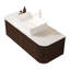 Meuble-lavabo 48 po, lavabo en céramique blanche, armoire rayée 3D noyer foncé, 2 tiroirs, rangement spacieux, comptoir, système de fermeture en douceur, pré-assemblé-130675360-130675362
