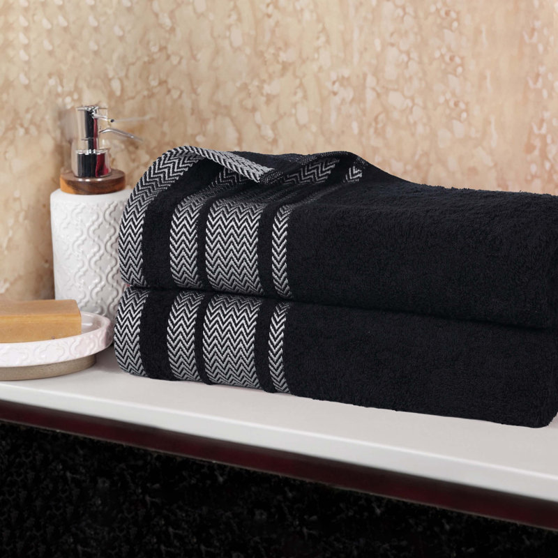 Drap de bain en coton Graden, Noir, noir, noir, noir