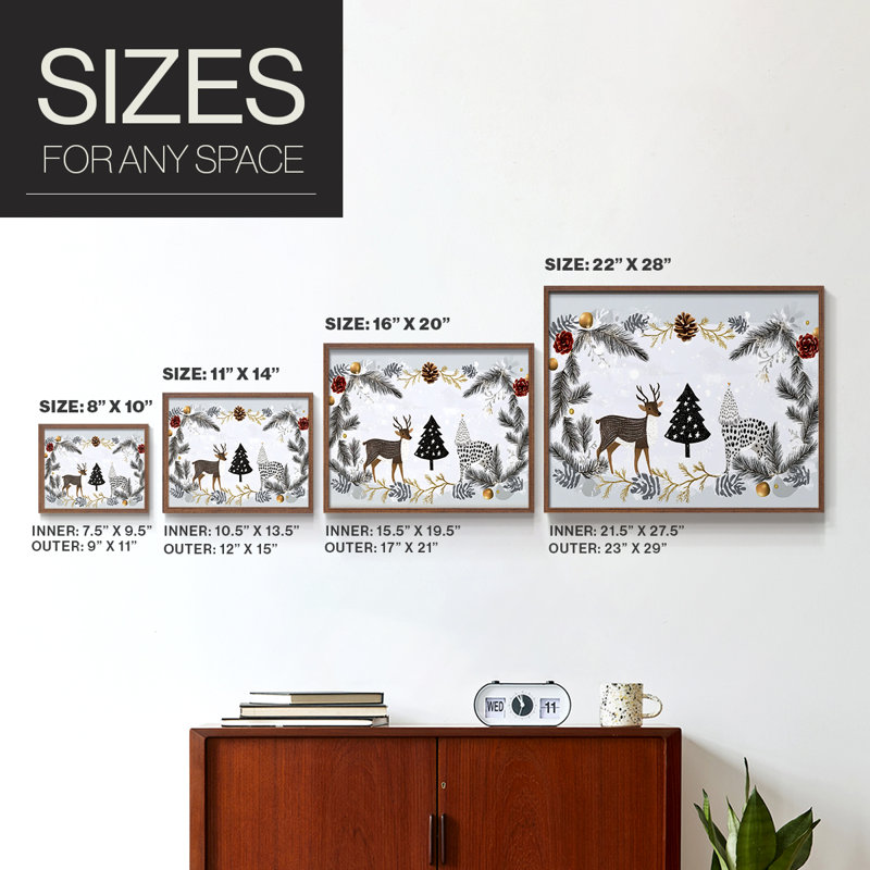 Chirstmas Art-CCLV -Framed Print - Restickable, Noyer, H 11 po x l 14 po