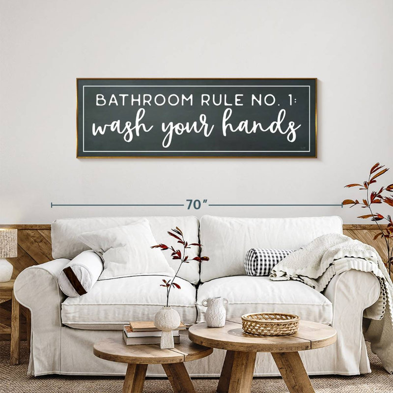 Salle de bain règle n ° 1, Cadre flottant doré, 57" X 19"