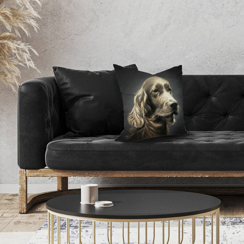 Field spaniel - 18"x18" Throw pillow cover - Poly twill - Print on demand