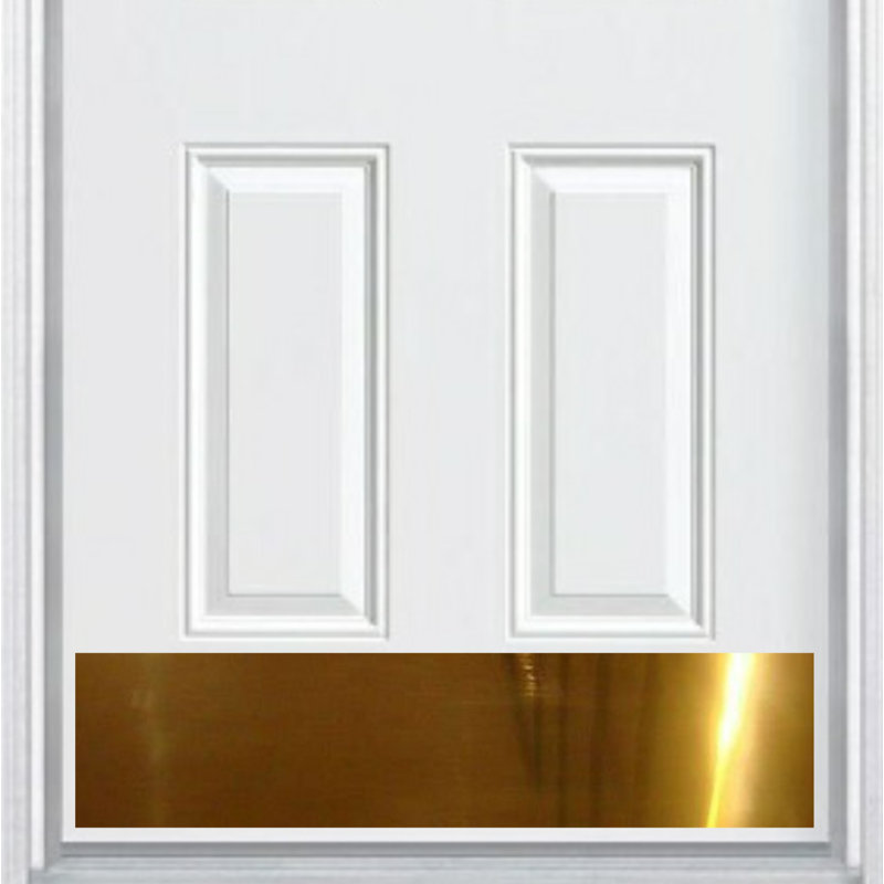Plaque de protection pour porte Ackland - Aluminium anodisé - Fixation industrielle auto-adhésive, Laiton brillant