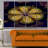" Black Yellow Fractal Flower " 4 - Pieces