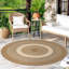 Tapis brun / gris tressé à la main Enika-1432007683