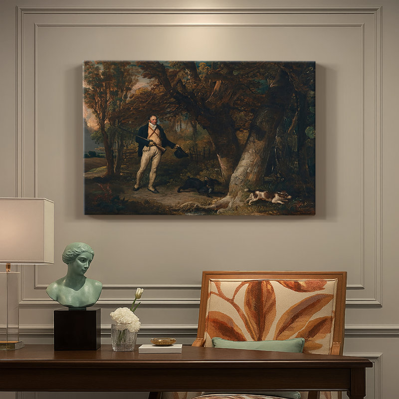 Portrait d'un sportif avec ses chiens-James Ward-Gallery, toile tendue-c. début du 19e siècle