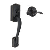 Camelot Lower Half Handleset with Accent Door Lever (Deadbolt Sold Separately)