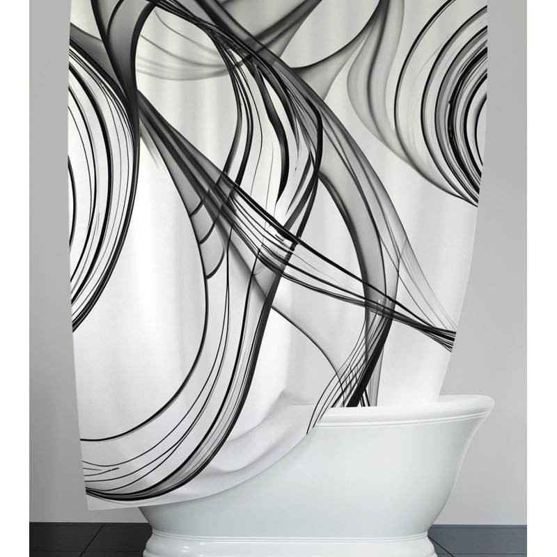 Rideau de douche abstrait Constanze, H 72 po x l 70 po