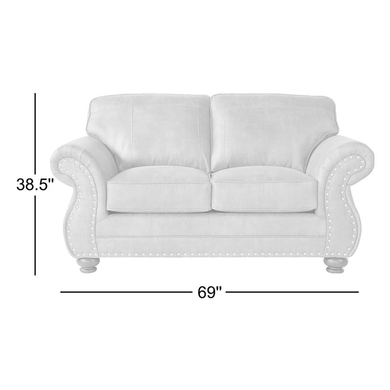 Claycomb 69'' Faux Leather Loveseat, Jetson Ginger