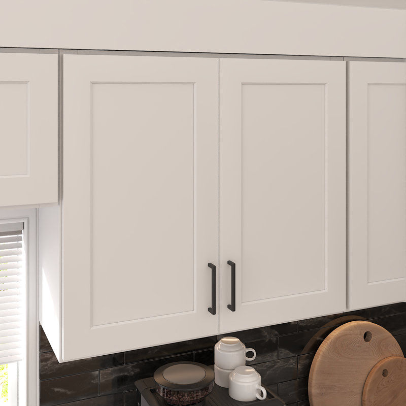 Armoire de cuisine murale Furinno à 2 portes et 2 tablettes, prête à assembler, P 12 po x l 33 po x H 30 po, blanc, 33", 30"