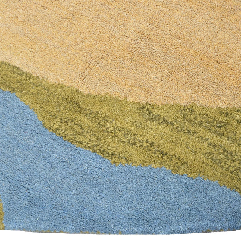 Hand Tufted Wool Eco-Friendly Area Rugs - Rectangle, Green Color, Floral Modern Design, High Pile Thick Handmade Anti Skid Area Rugs for Living Room, Bed Room