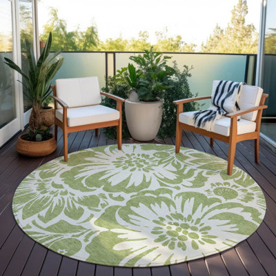 Alfonzo Washable Floral Indoor / Outdoor Rug
