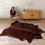 Tapis en cuir de vache teinté chocolat brésilien - Tapis en cuir véritable