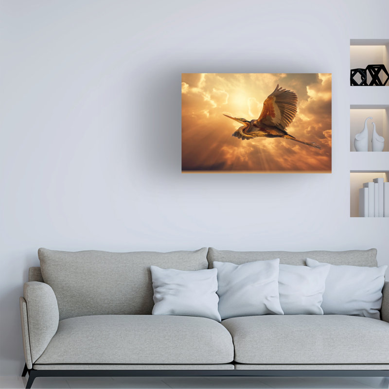 Art sur toile «Bachelor Bassant Meligy Sky Heron», H 30 po x l 47 po