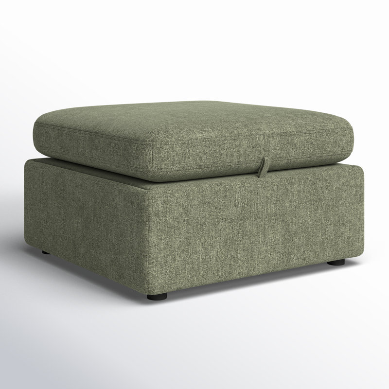 Winfree 33.9" Wide Rectangle Storage Ottoman, Green