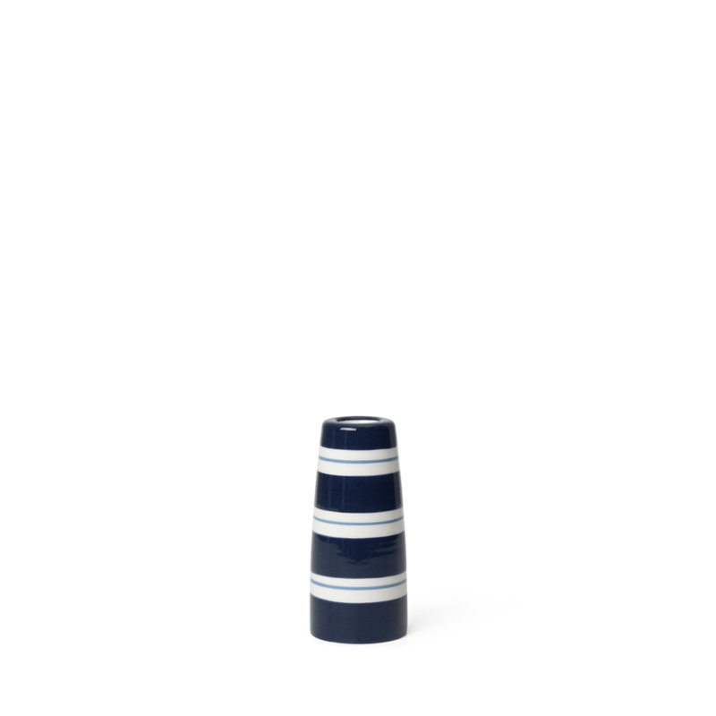 Bougeoir de table en grès, H 4,7 po x l 2,2 po x P 2,2 po, Bleu très foncé
