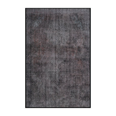Tapis traditionnel gris foncé et noir