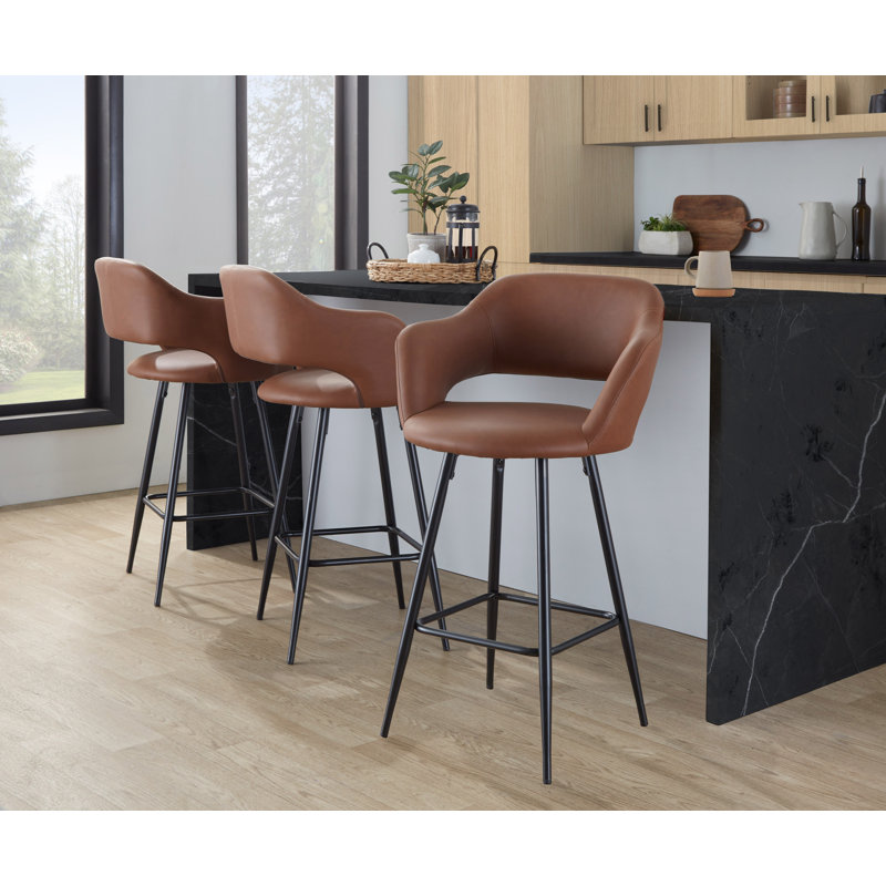 Tabouret de bar / comptoir Lake, Marron, Tabouret de comptoir (siège d’une hauteur de 25