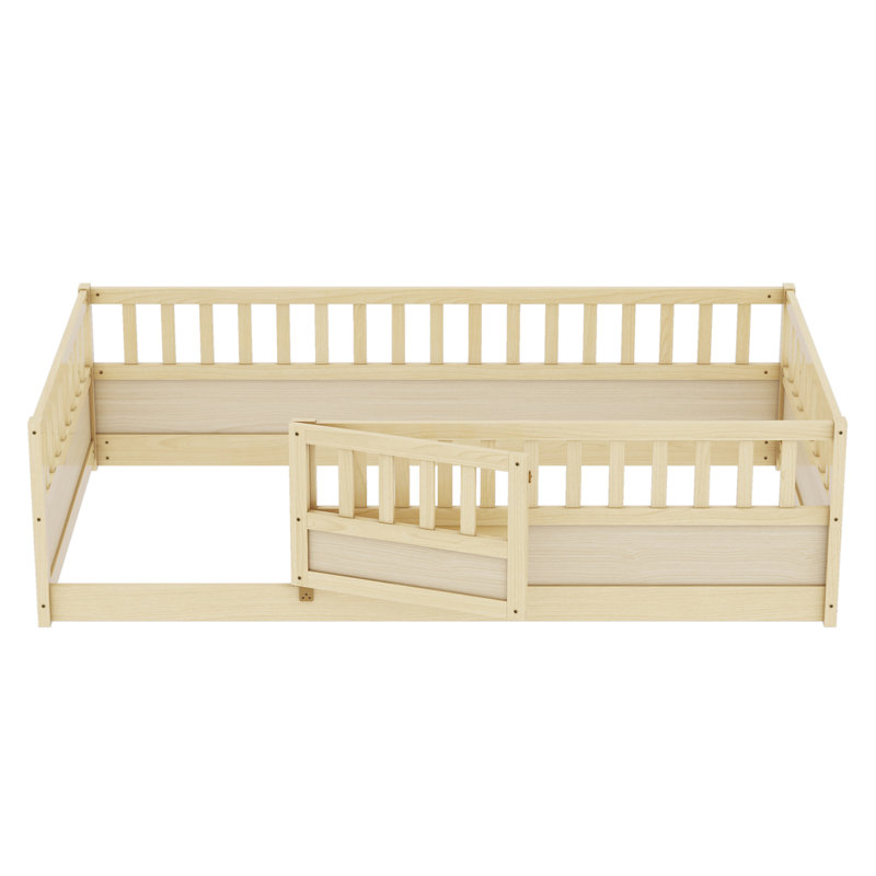 Floor Bed, Twin, Natural Wood