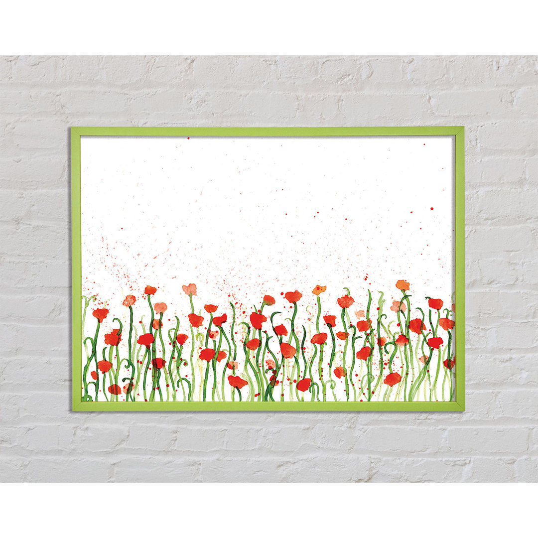 Gerika Red Poppy Garden Splash - Einzelner Bilderrahmen Kunstdrucke