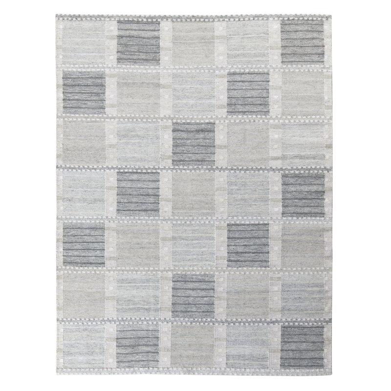 Scandinavian Wool Geometric Area Rug, Rectangle 10' x 14'
