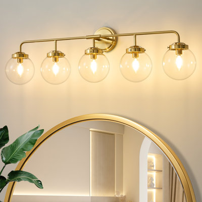 Luminaires de salle de bain pour salle de bain avec abat-jour transparent à intensité variable