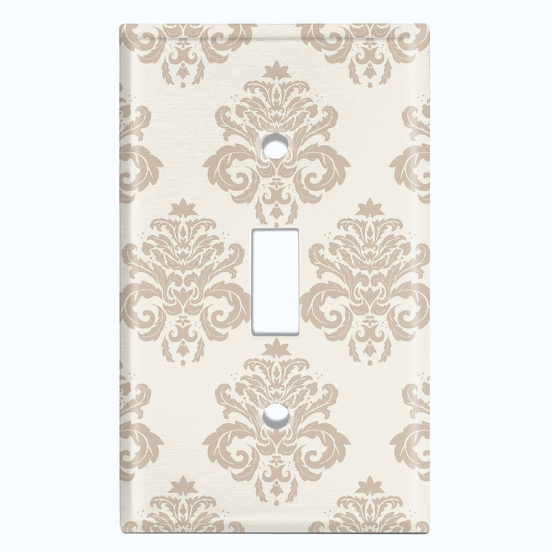 Plaque murale interrupteur à bascule 1 lumière Damask, Beige