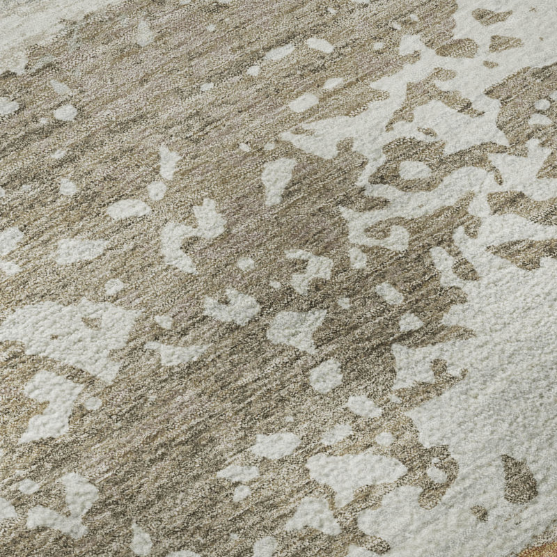 Tapis à rayures lavables à la machine de qualité supérieure Mayfield AMF2398, Taupe, 3 pi x 5 pi