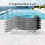 Ensemble de 3 chaises longues de piscine gris foncé (2 chaises longues + 1 table)