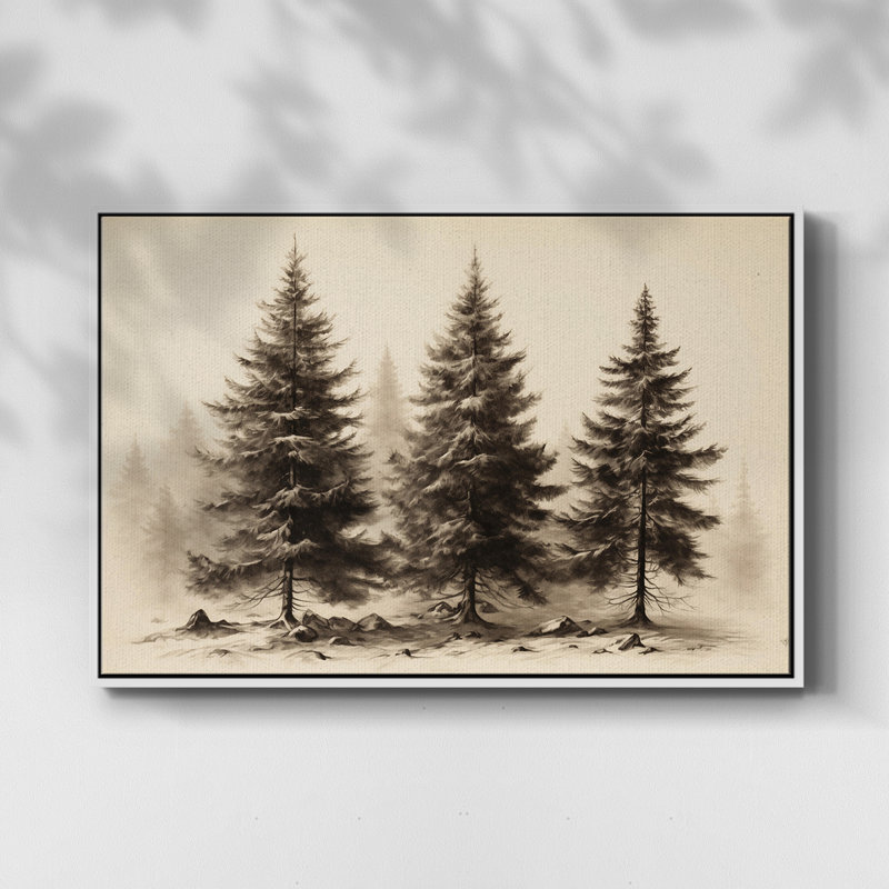 Paysage rétro CLCL, Toile encadrée, H 27 po x l 41 po, Blanc