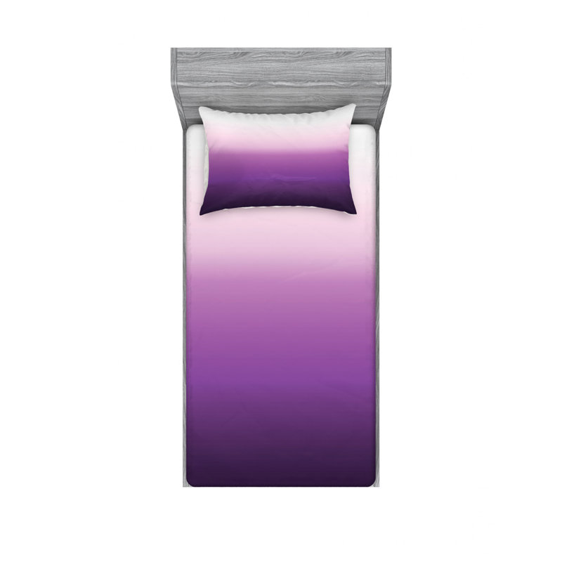 Microfiber Ombre Sheet Set, Twin Sheet Set with Fitted Sheet, Purple