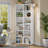 70.9" H Corner Bookcase, 6-tier Bookcase With Storage, Corner Bookcases With Baffles Etagere Shelf For Living Room Home Office Bedroom-1295748191